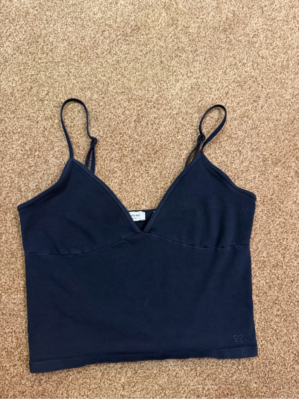 Aritzia Black Spaghetti Strap Bandeau Camisole